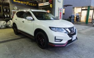 日産エクストレイルにおすすめ！レオニスLV ブラック/SCマシニング レッドを装着しました[18×8.0J 5H-114.3]